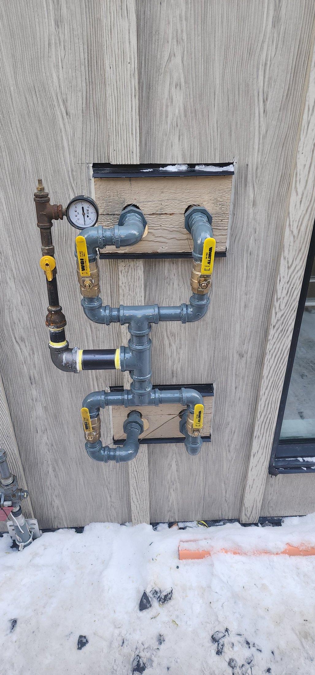 Permanent natural gas BBQ line installed by Flow Forge Mechanical in Calgary