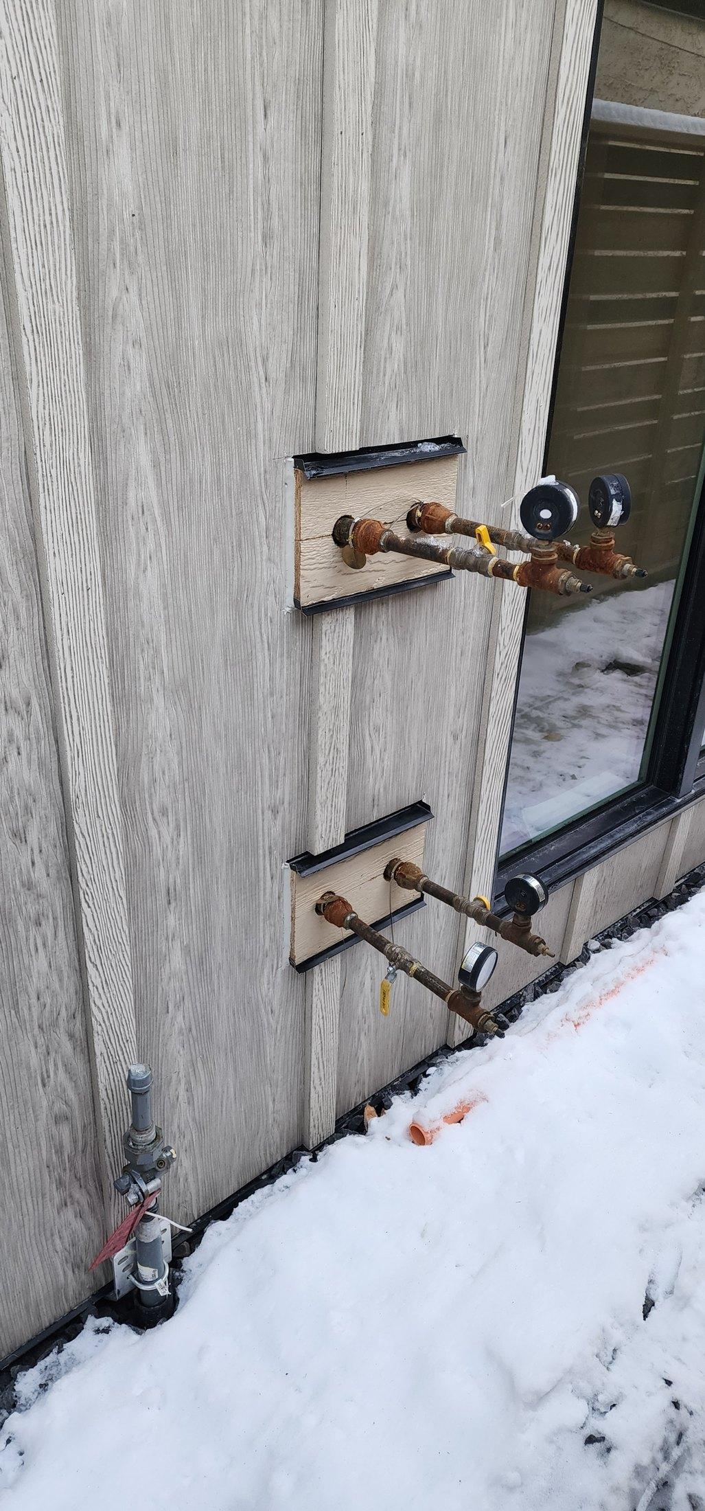 Permanent natural gas BBQ line installed by Flow Forge Mechanical in Calgary