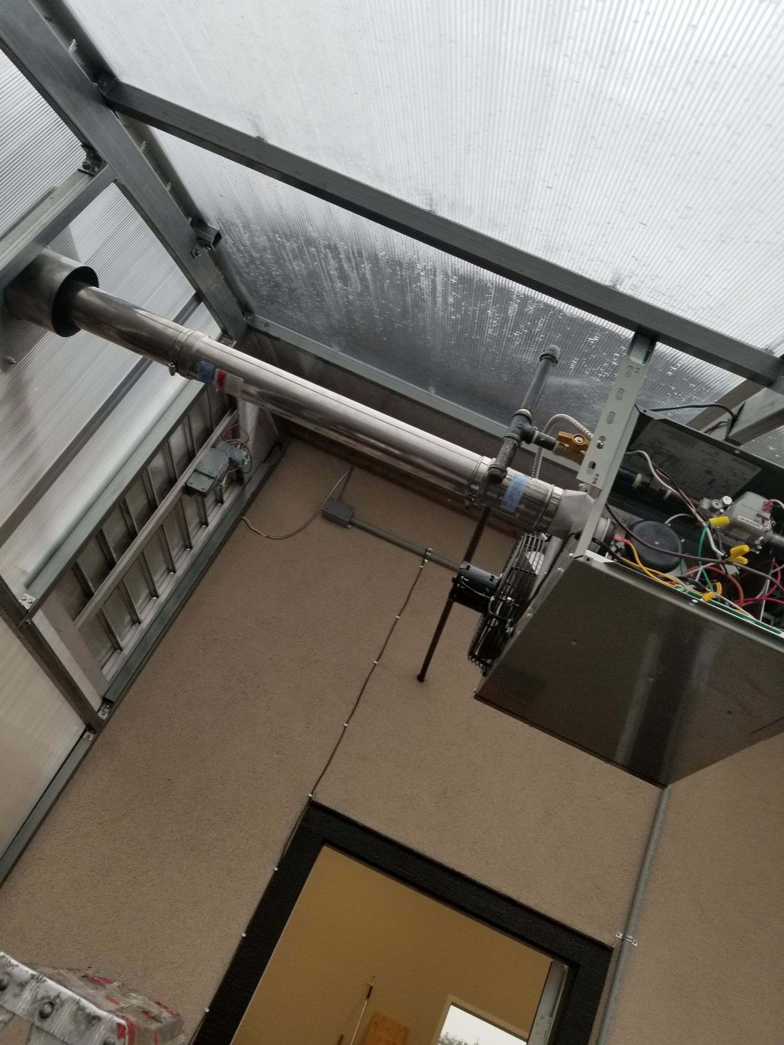 Garage unit heater venting and gas connection completed in Calgary
