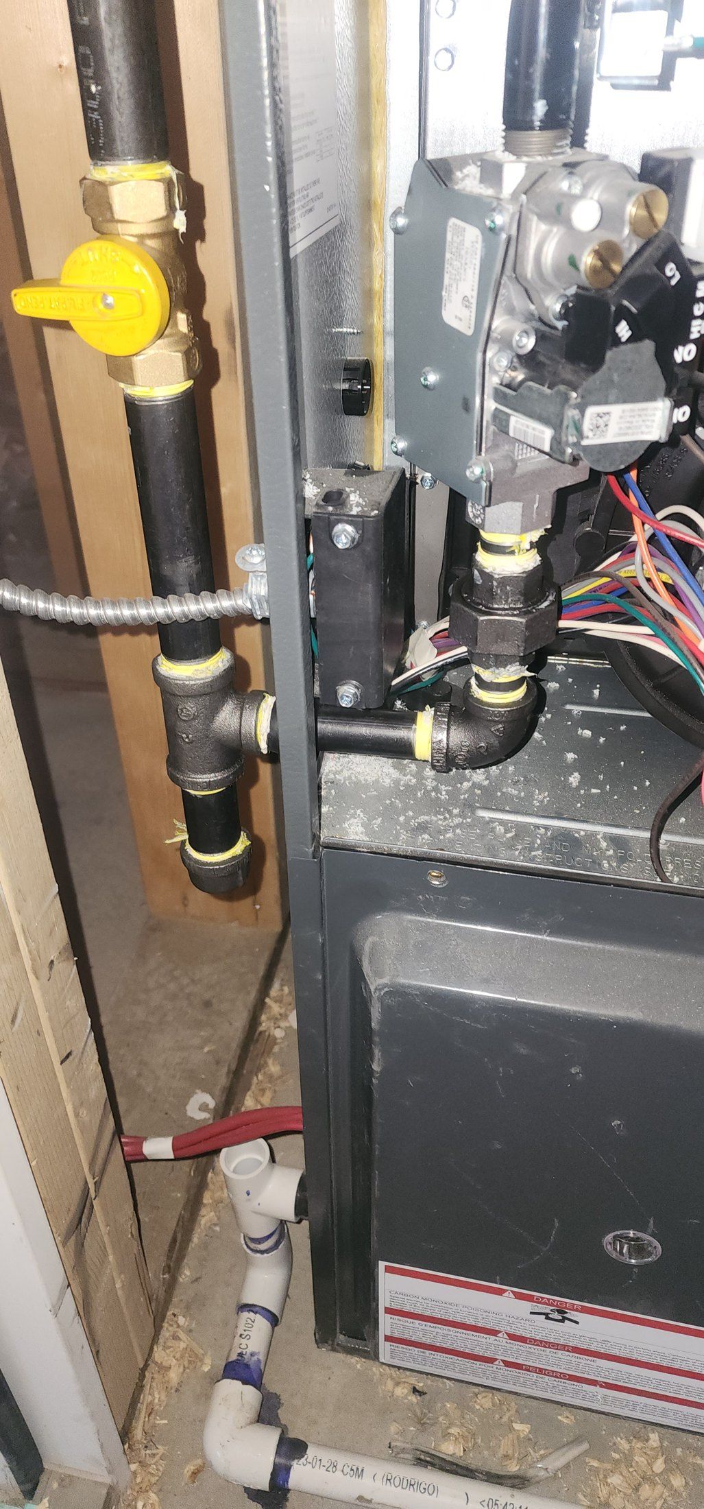 Gas appliance hookup completed in a Calgary home by Flow Forge Mechanical